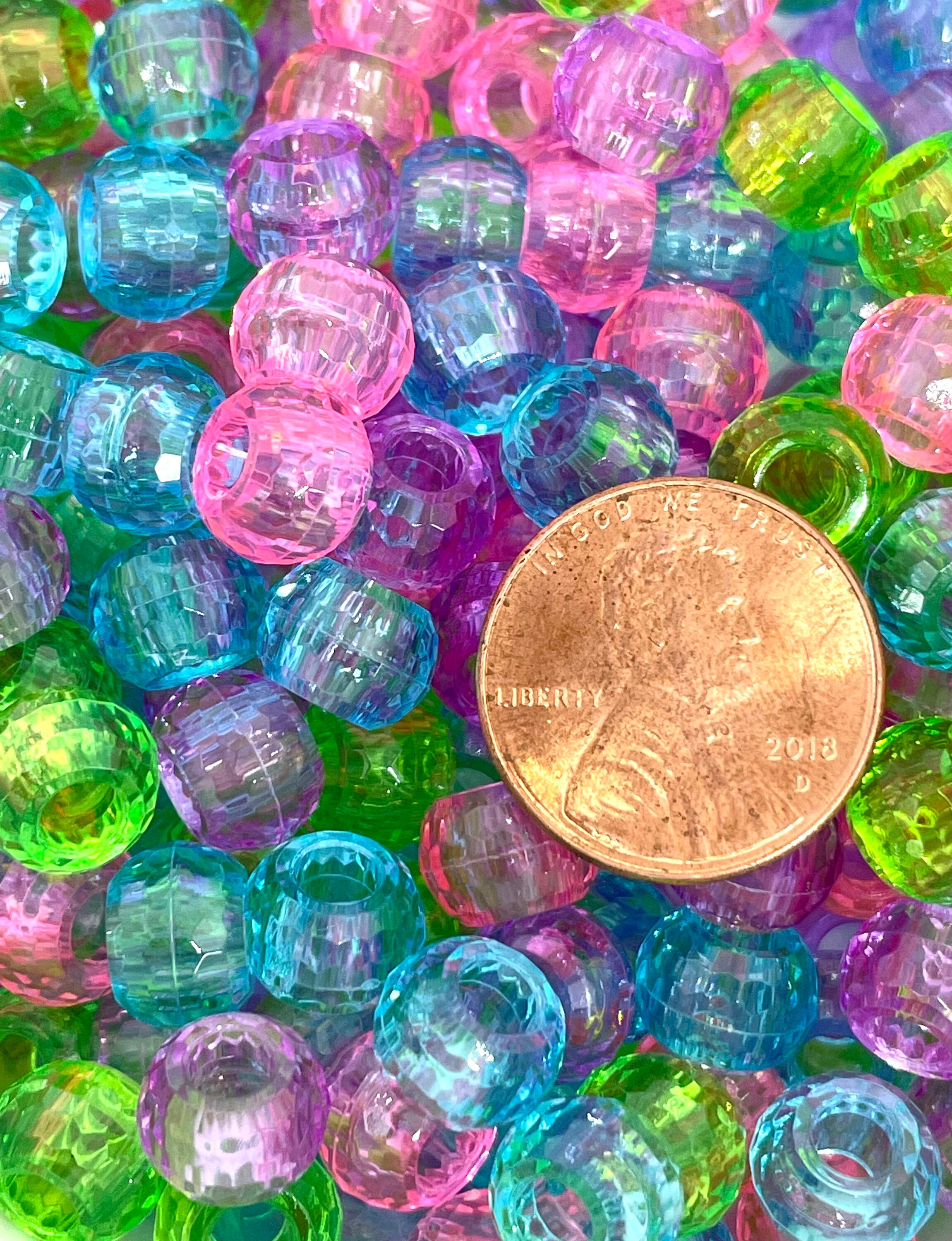 Spring Bead Translucent Spring Bead Set, Faceted Barrel Beads, Pony Bead Assortment ...
