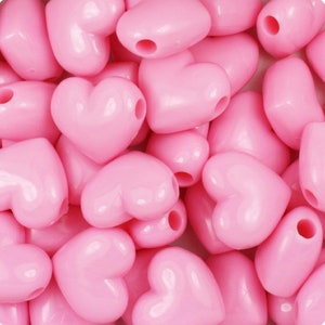 Baby Pink Heart Pendant Beads, large heart bead