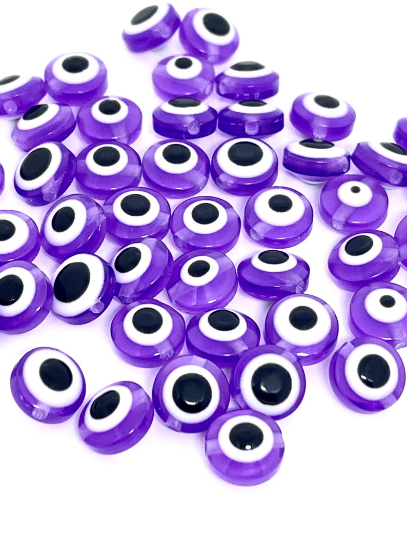 Kawaii Purple Evil Eye Beads Greek Beads Creepy Cute Mask Etsy