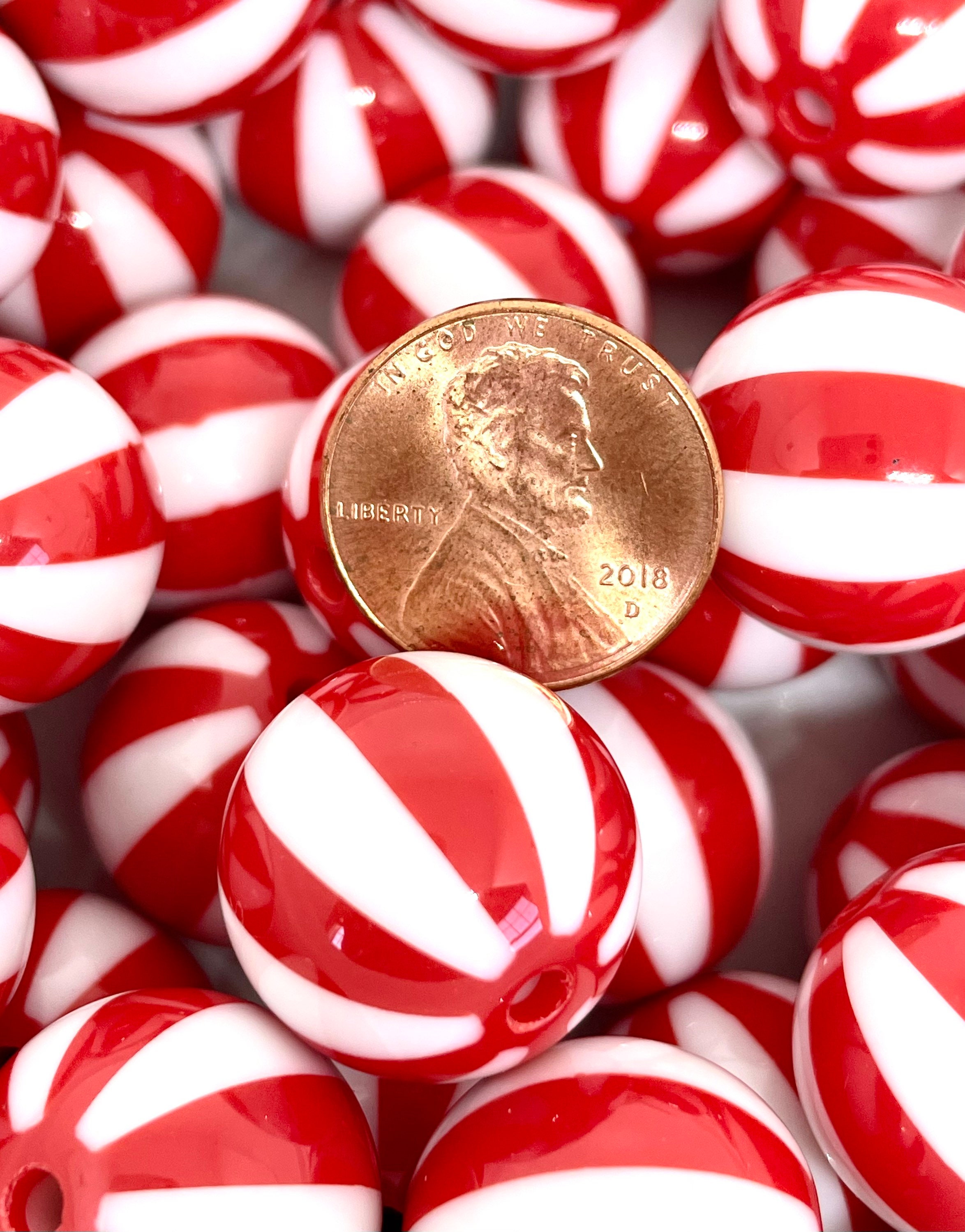 Peppermint Beads Candy Cane Beads for Chunky Necklace Chunky Etsy