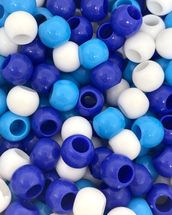 Ocean Blue Bead Assortment for Bracelet, Hair Beads, Necklace, Braid Beads,  Dred Beads, Blue Themed Beads for Party 