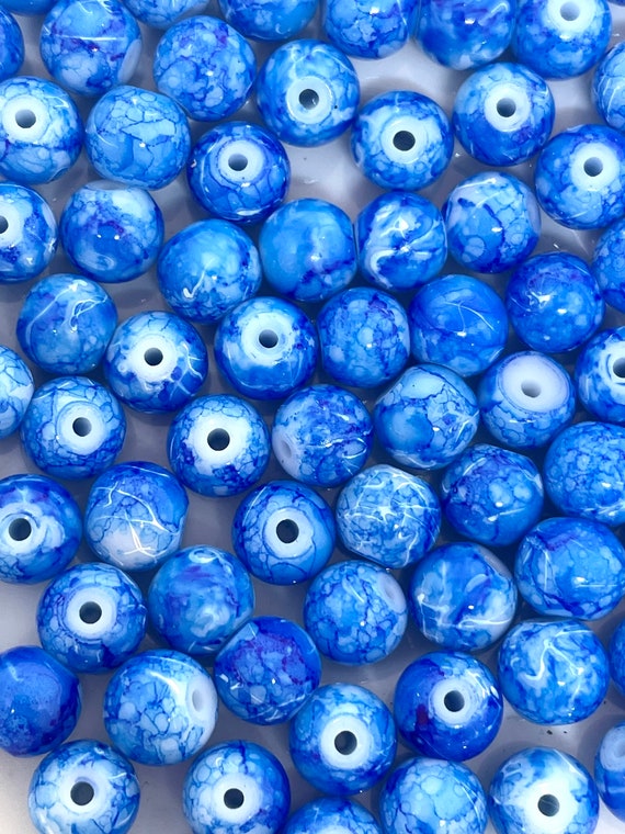 8mm Beautiful Cobalt Blue Beads for Jewelry Making, Lapis Blue