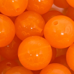 20mm Translucent Orange Bubblegum Beads for Halloween Jewelry, Orange Juice Beads, Large Acrylic Beads for Halloween
