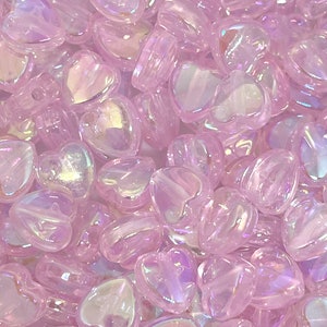 DanLingJewelry 360pcs White Acrylic Pink Heart Beads Flat