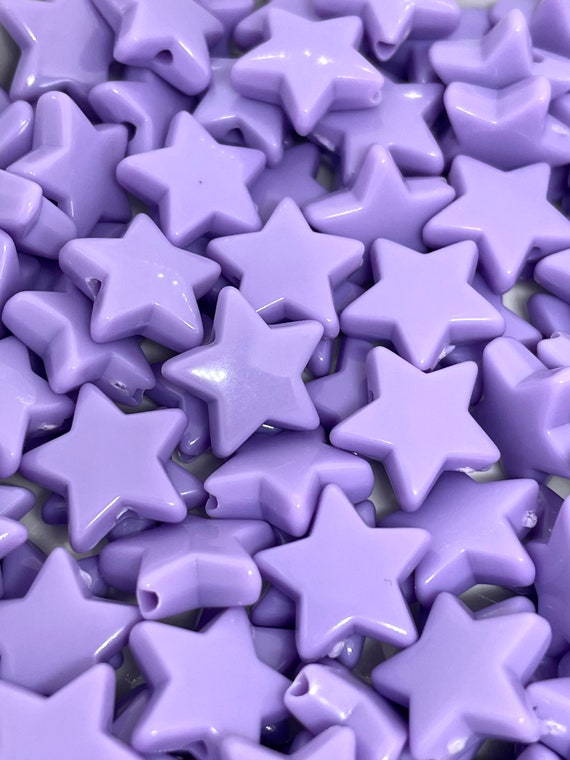 Pastel Purple Star Beads, Opaque Beads, Cute Beads for Bracelet, Star  Shaped Beads for Jewelry, Purple Spacer Beads