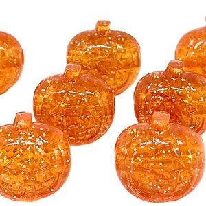 Glitter Pumpkin Beads, Orange Halloween Beads for Bracelet, Halloween Themed Beads, Orange Beads for Kids, Kids Beads, Halloween Crafts