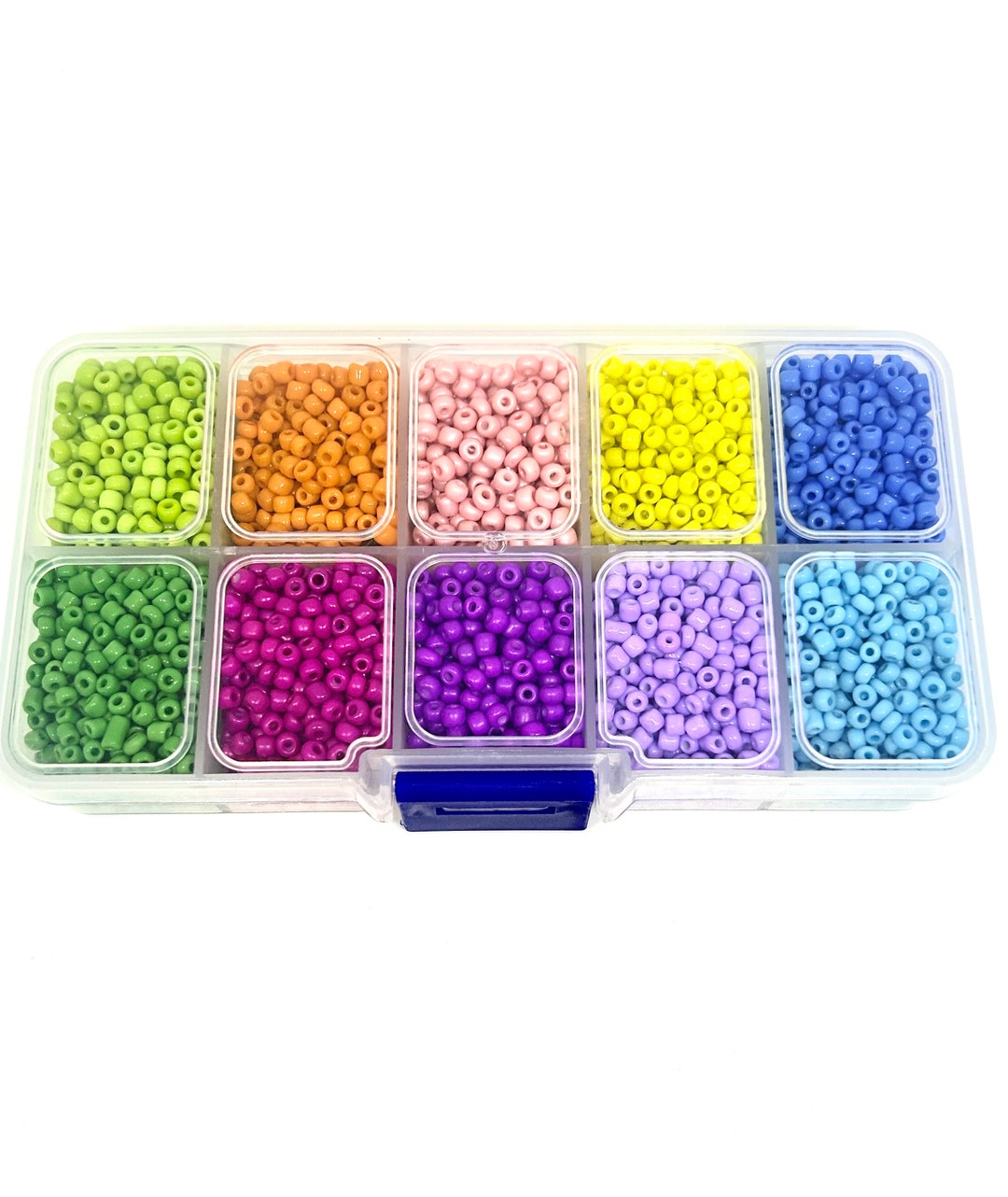 Glass Seed Bead Kit 10 Vibrant and Pastel Colors 3500 Total Etsy