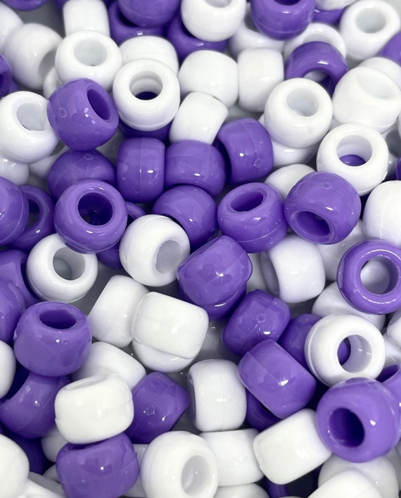 Lilac Purple and White Pony Beads Lilac Purple Beads for 