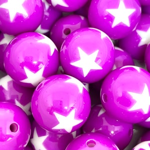Violet Purple Chunky Beads for Jewelry Making, Large Purple Beads for Chunky Jewelry, Purple Chunky Necklace, Large Round Beads, 20mm Beads