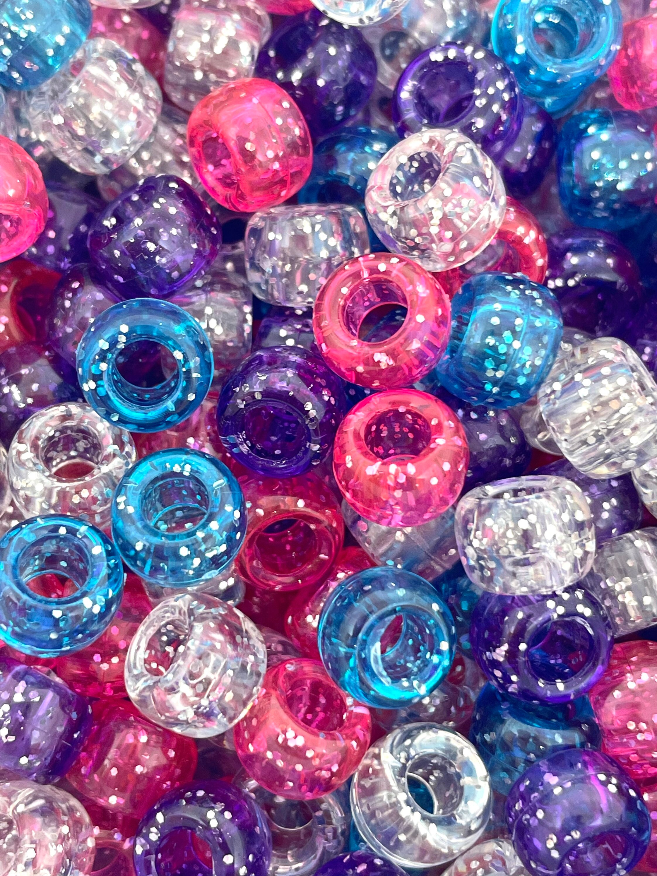 Glitter Pony Beads for Jewelry Making Sparkle Barrel Bead Mix for Bracelet Kandi Beads Rave Beads Etsy Canada