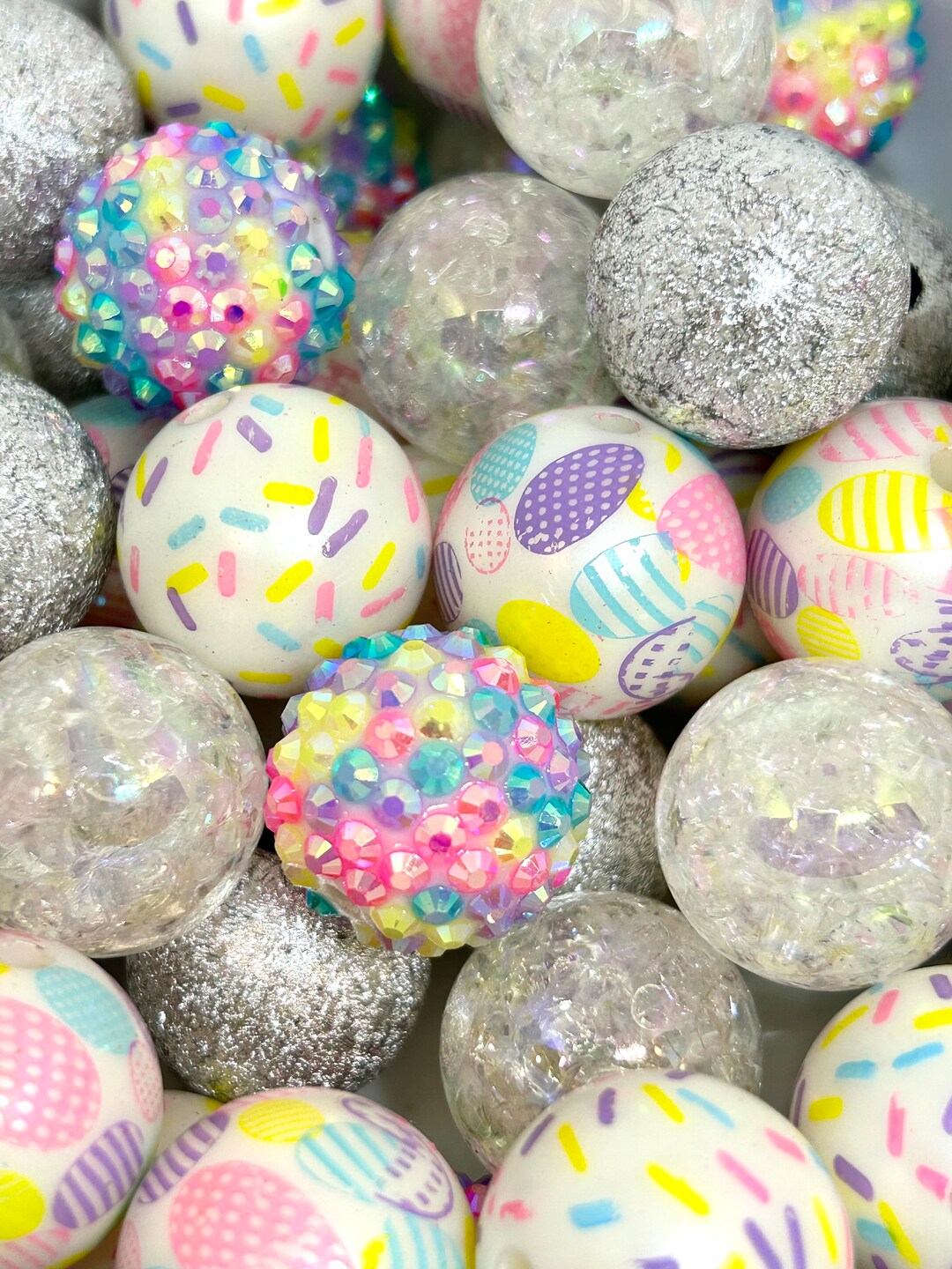 Spring Bead 20mm Chunky Easter Bead Mix, Spring Jewelry Bead Variety - Etsy