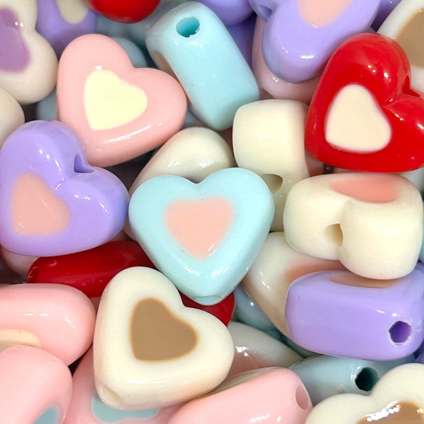 Kawaii Soft Pastel Heart Beads: Marshmallow Cereal Inspired & Unique