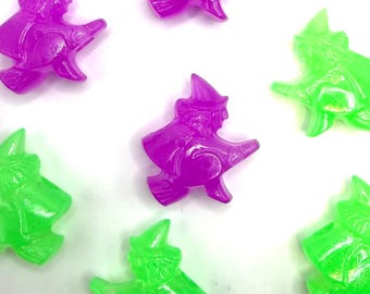 Witchy Pop Beads Mix, Purple Green Acrylic Witch Beads, Halloween Bracelet Beads for Jewelry Making