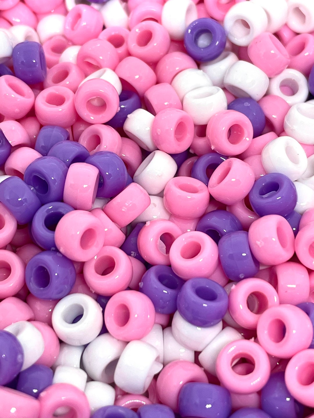 Clear Purple Beads, Translucent Purple Beads, Kandi Beads, Cute Beads