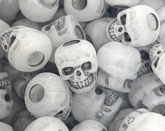 Creepy Skull Beads for Halloween, Creepy Beads, Skeleton Beads, Day of the Dead Beads, Dia De Los Muertos beads for jewelry, Halloween Beads
