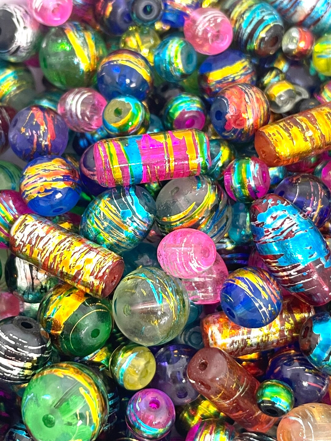 Glass Confetti Beads, Party Beads, Special Occasion Bead Mix