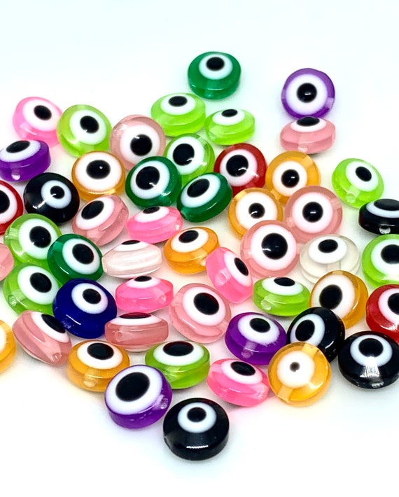 Cute Evil Eye Beads, Eyeball Bead Earring, 8mm Halloween Beads Bracelet,  Kawaii Beads Bracelet, Cute Beads Bracelet, Acrylic Beads, Creepy 