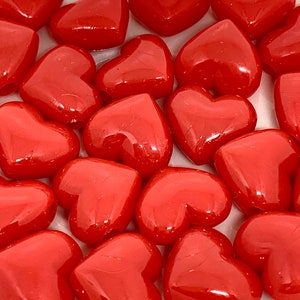Bright Red Heart Pendant Beads, large heart bead, DIY Jewelry
