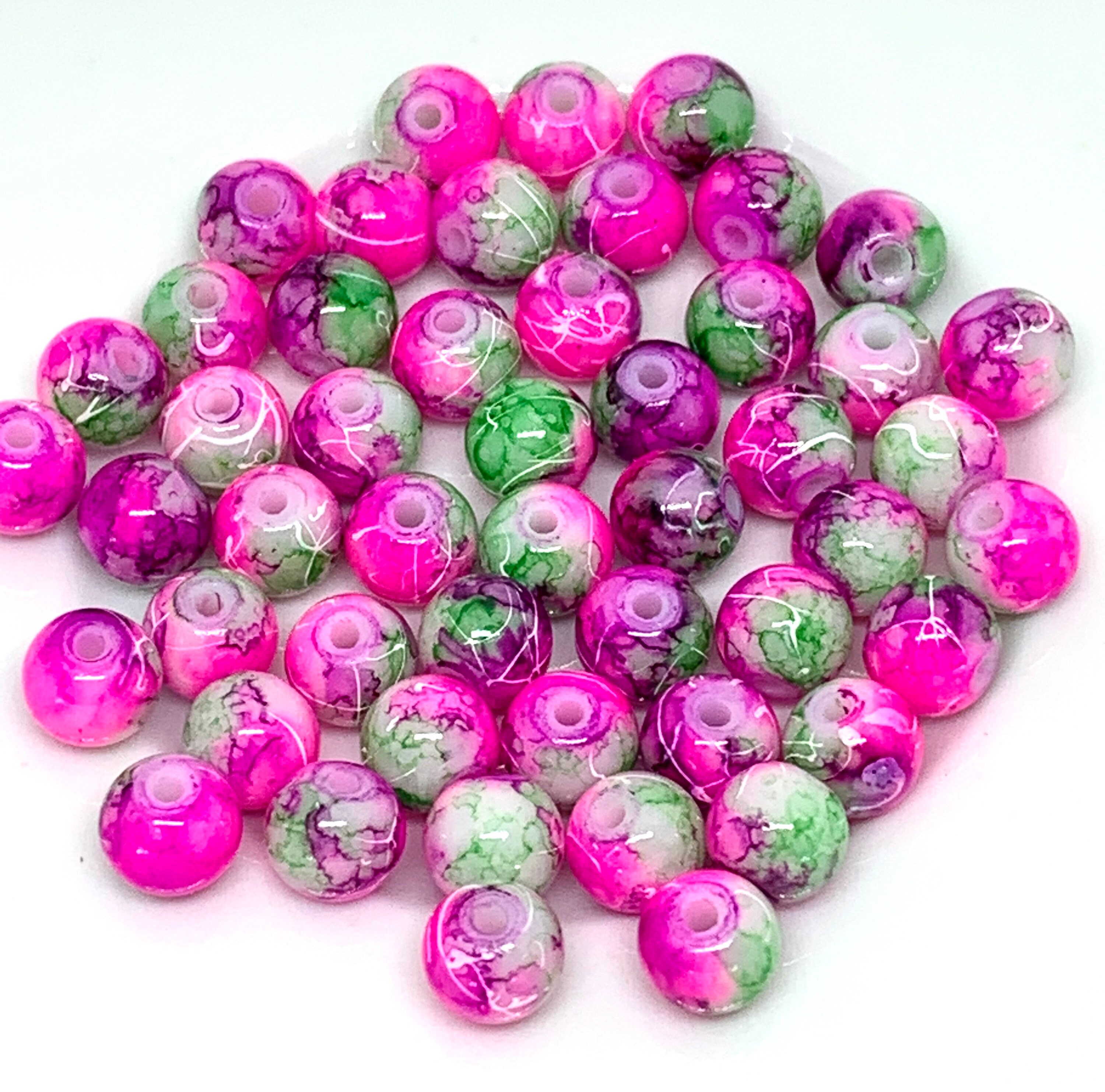 Rainbow Star Beads 8mm, Beads for Necklace, Round Beads, Colorful