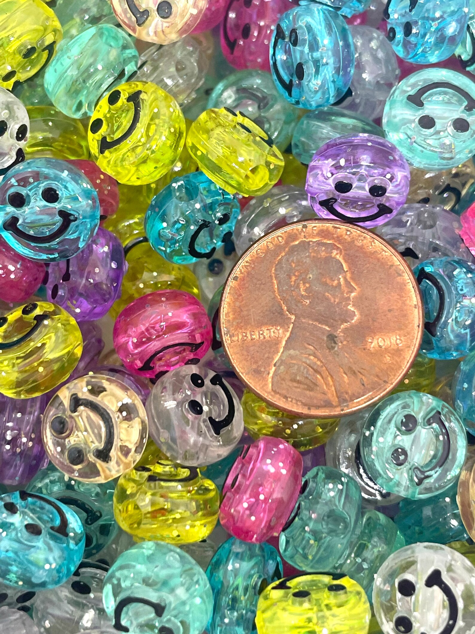 Sparkle Glitter Smiley Face Beads Emoji Beads Charms Etsy