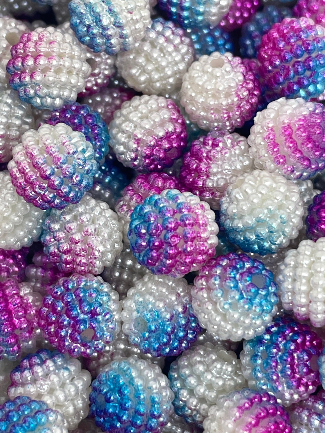 Blue Raspberry Beads, Fruit Beads, Berry Acrylic Beads - Etsy