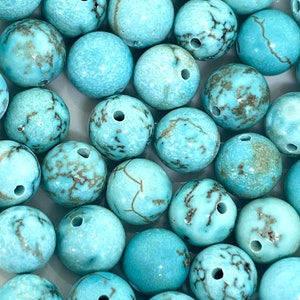 8mm Gorgeous Light Blue Shell Turquoises Howlite Stone Beads, Turquoise Bead for Jewelry Making, Gemstone Beads for Statement Jewelry