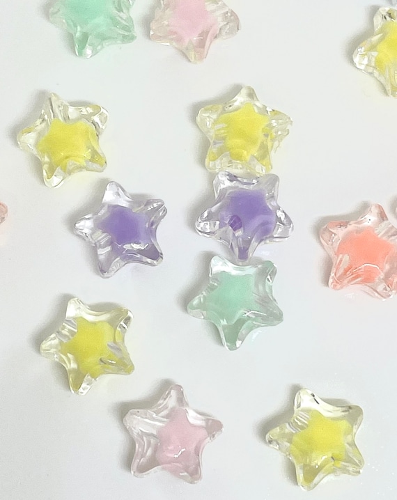 Clear Star Beads 11mm Kawaii Beads, Bracelet Beads, Unique Beads for  Bracelet, Cute Star Beads, Fairy Kei Beads, Yami Kawaii, Yume Kawaii