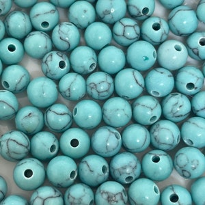 6mm Beautiful Lake Blue Turquoise Beads, Arizona Beads, Southwest Jewelry, Stone Beads