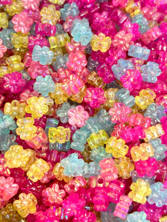 Iridescent Flower Beads