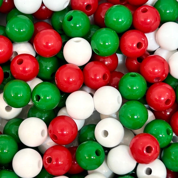 Mint Christmas Bead Mix: Red, Green, White Bracelet Beads