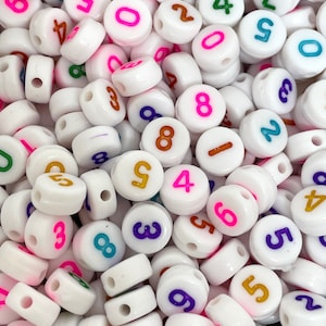 Colorful Number Beads for Jewelry Making, Number Charms, Number Pendants for Letter Jewelry, Alphabet Beads, Word Beads
