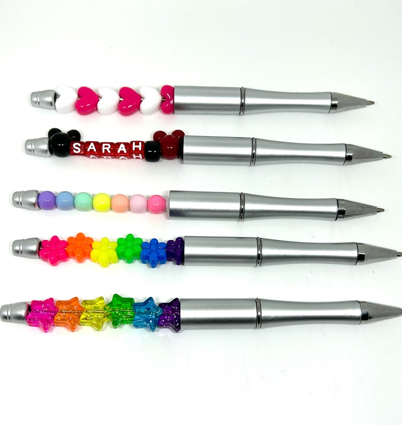 DIY Blank Silver Beadable Pens, DIY Beaded Pens, Custom Pens for Women, Men image 2