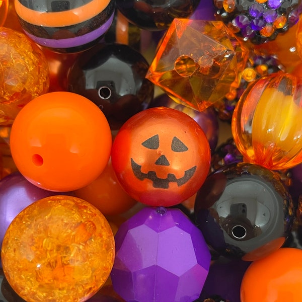 20mm Halloween Bead Soup for Chunky Jewelry, Halloween Beads, Charm, Bead Variety, Bead Assortment