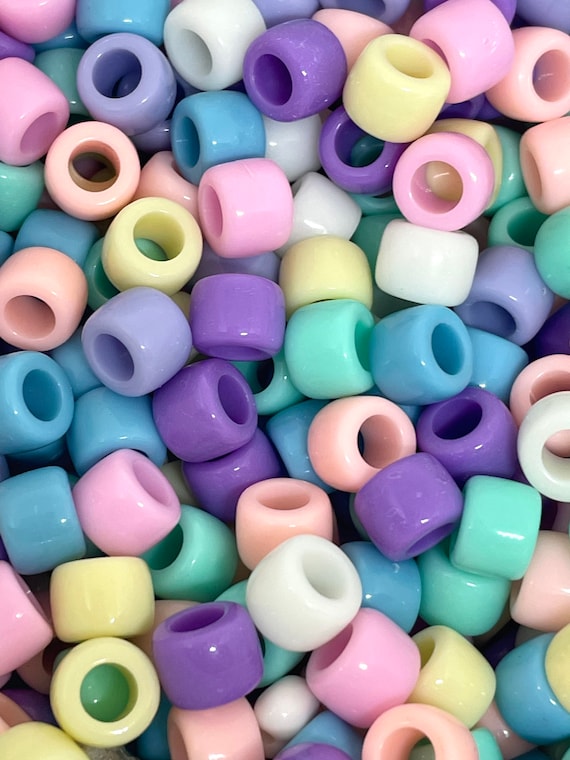 aesthetic acrylic assorted beads pastel beads