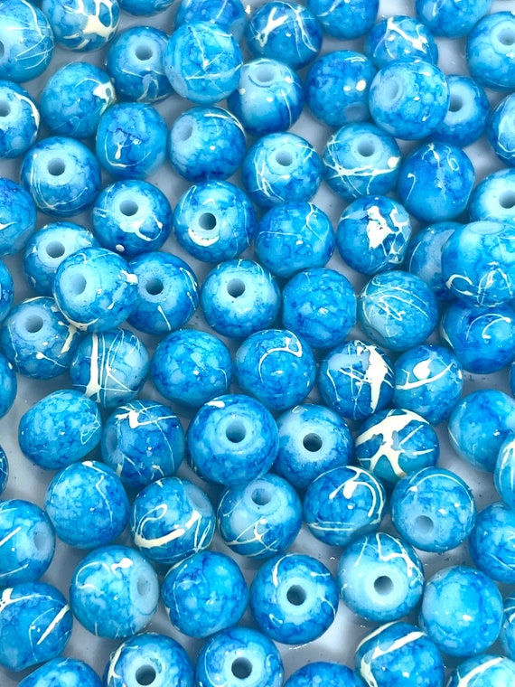 6mm Sapphire Blue Beads for Jewelry Making, Azure Blue Beads for