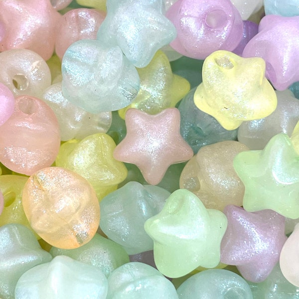 Kawaii Twinkle Twinkle Iridescent Star Beads, Yume Kawaii, Fairy Kei Beads, Jewelry from Japan