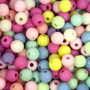 Pastel Bracelet Bead Mix, 6mm Colorful Beads, Jewelry Making Supplies