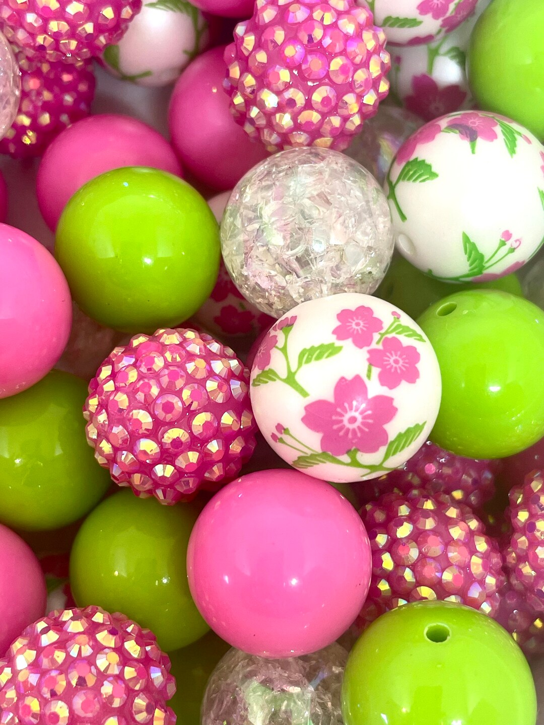 20mm Chunky Sakura Bead Mix, Spring Bead Soup for Chunky Jewelry ...