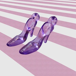 Purple Acrylic High Heel Shoe Charms Set of 20; High Heel Pendant