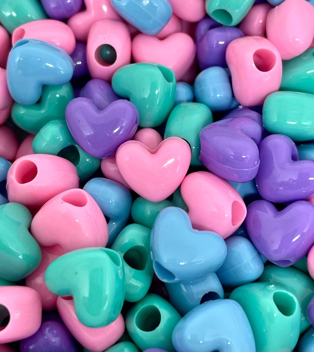  200 Pieces Pastel Heart Beads Bulk for Jewelry Making Pony  Acrylic Heart Beads Colorful Plastic Pastel Beads Assorted Rainbow Color  Heart Shape Beads for Necklace Bracelet Earrings : Arts, Crafts 