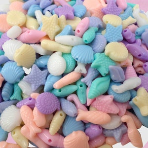 Kawaii Pastel Shell Beads, Pastel Mermaid Beads for Bracelet, Pastel Beads for Necklace, Cute Beads, Kids Beads, Kawaii Beads