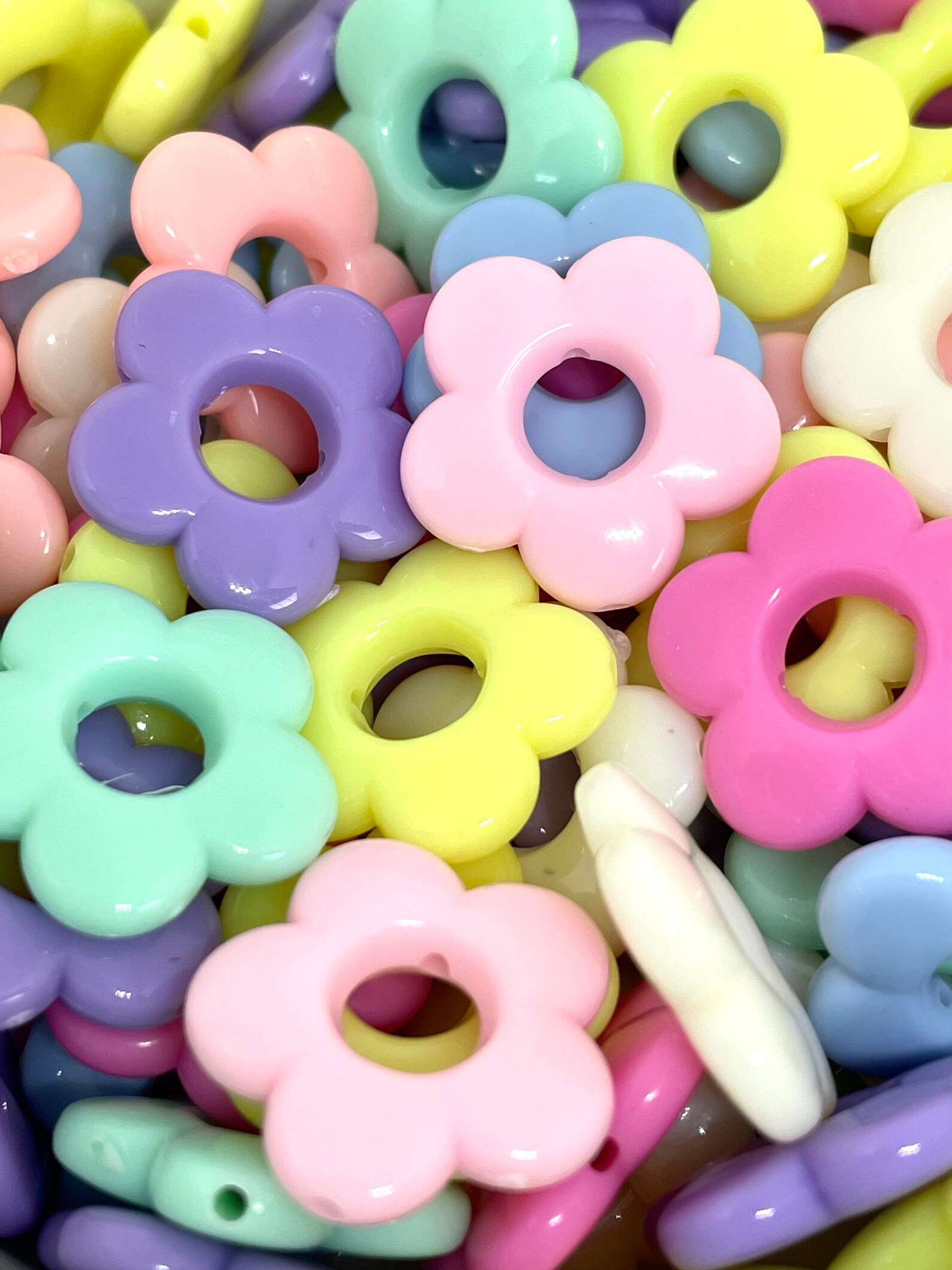 Pastel Flower Beads Flower Bead Bracelet Flower Bead Kits Etsy