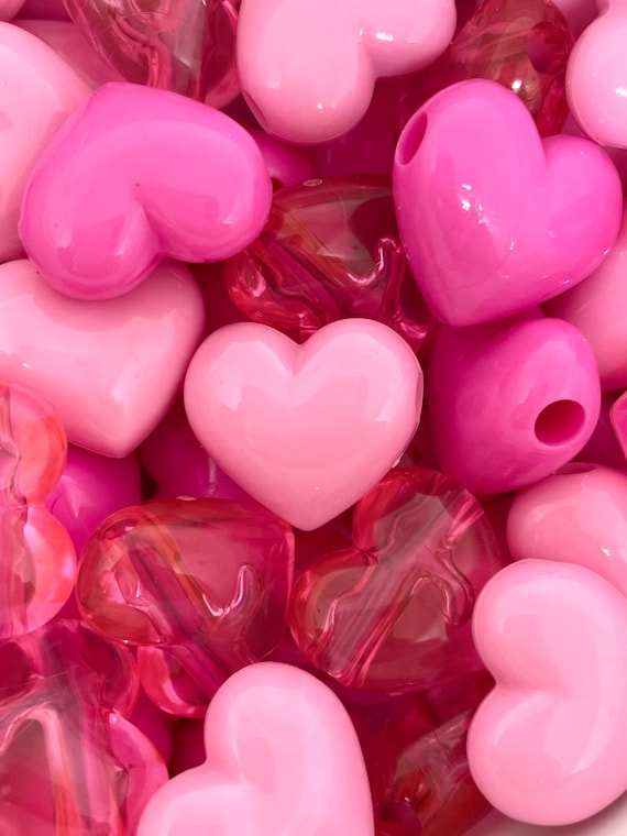 Valentines Day Beads Set for Jewelry Making, Heart Bead Variety