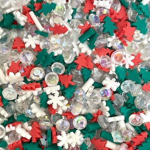 Christmas Sprinkle Mix for Slime, Nail Art, Xmas Decorations, Slime Mixers, Fake Sprinkles for Fake Food, Desserts