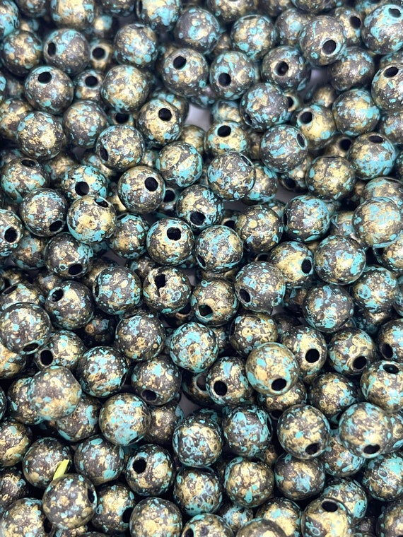 6mm Antique Style Round Beads, Turquoise, Gold and Black Beads for Jewelry  Making, Necklaces, Delicate Jewelry 