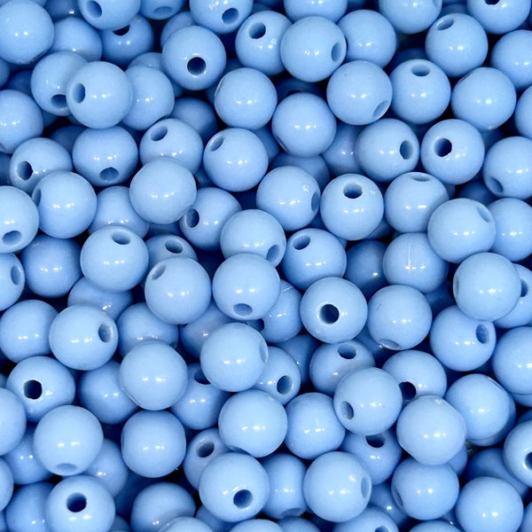 6mm Pastel Periwinkle Blue Beads