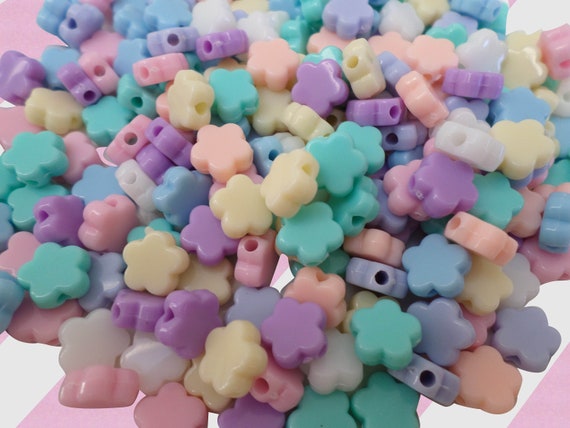 Beads 8mm Kawaii Beads Pastel Flower Beads Pastel Beads for 