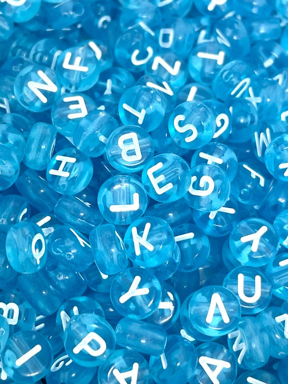 Light Blue Letter Beads for Jewelry Making 