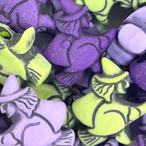 Halloween Witch Beads, Witch Aesthetic, Witch Charm, Pendant, Goth Beads, Pastel Goth, Cute Goth, Halloween Charms
