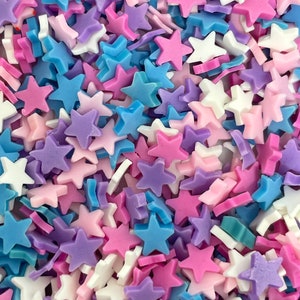 Polymer Clay Fake Sprinkles Star Mix, Kawaii Slime Toppings, Fake Cupcake Decorations, Slime Add Ins, Decoden, Nail Art